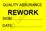 Quality Assurance Rework Labels - Self Laminating