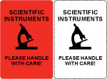 Scientific Instruments Shipping Labels.