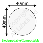 Biodegradable 40mm diameter Clear Seal