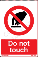 Do Not Touch self adhesive sign