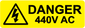 440V AC Voltage Danger Labels