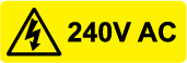 240V AC Voltage Labels