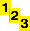Black on Yellow Number Labels