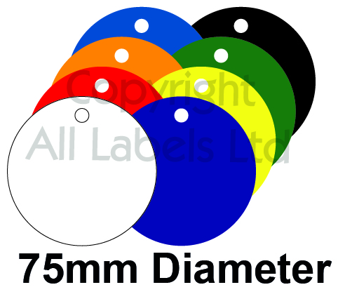 Blank Plastic Tags 75mm Diameter