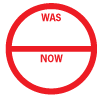 Was / Now Slogan Labels