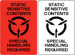 Static Sensitive Contents Shipping Labels.
