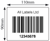 Standard Tote Bin Labels 110mm x 90mm