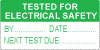 Write On Tested For Electrical Safety 1 Labels - Self Laminating